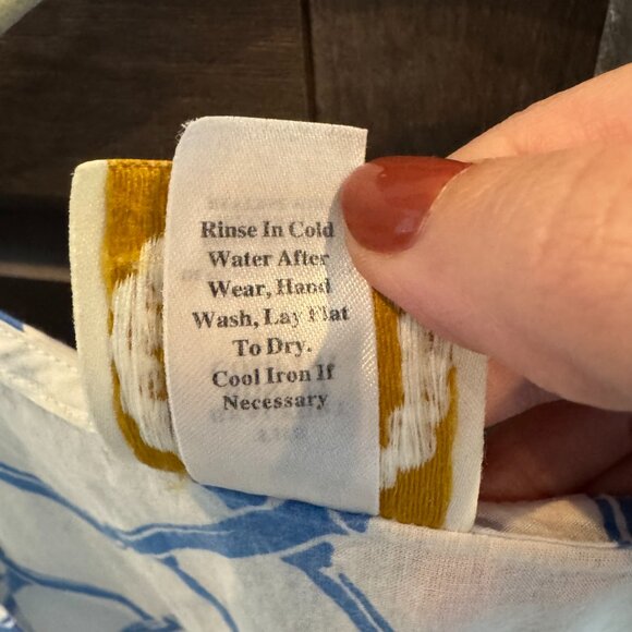 Beaufort Bonnet Company Blue Bamboo Print Cotton Swim Cover-Up XS/S Vacation - Picture 4 of 7